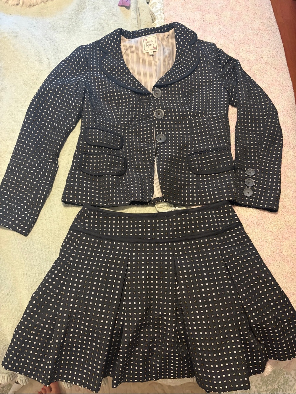 Nanette Lepore Polka Dot Jacket & Skirt Set